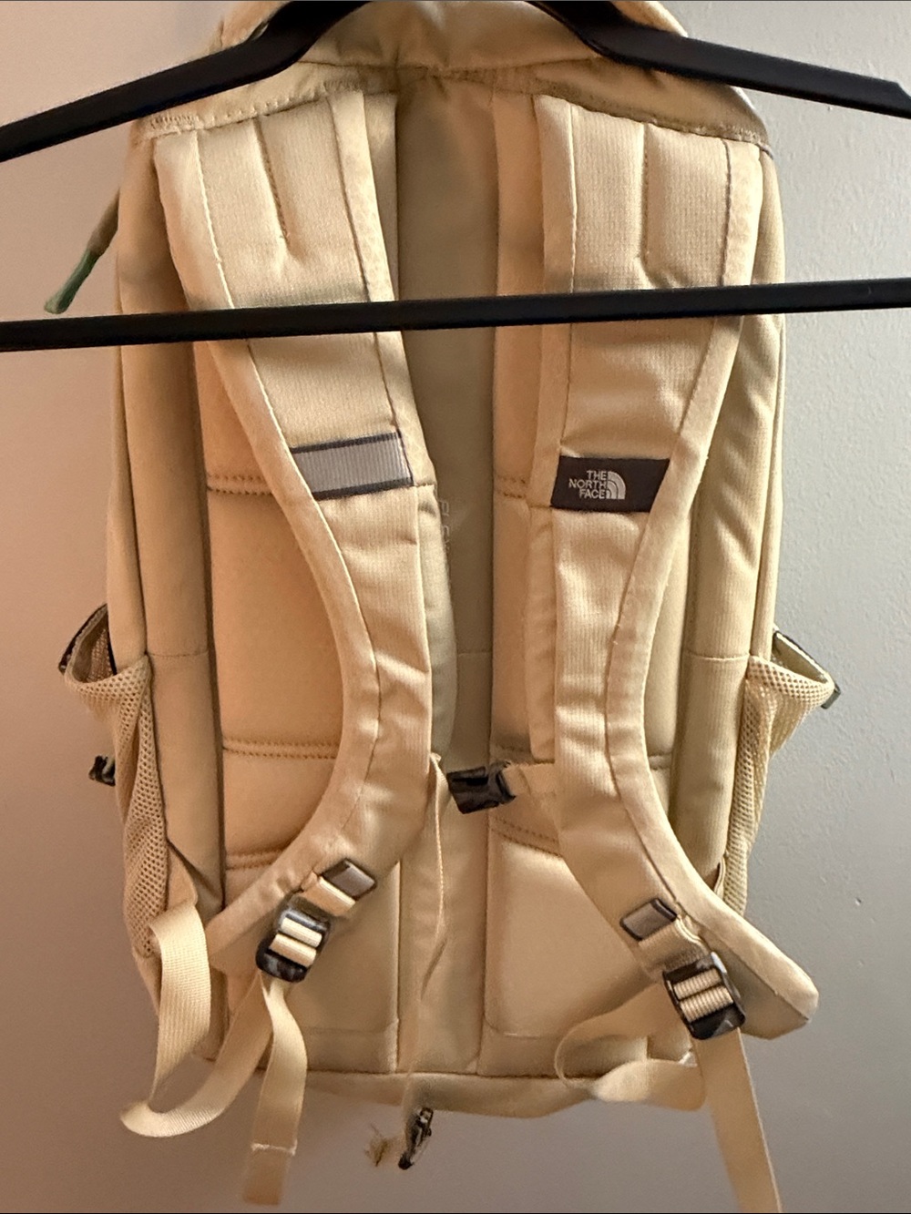 The North Face Cream Backpack with Mint Bungee Cord - Picture 7 of 9